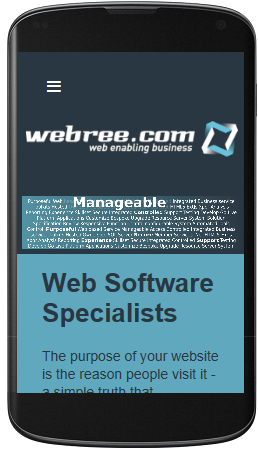 Webree website on a mobile screen