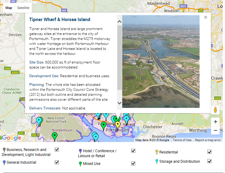 Invest In Hampshire's Key Development Sites Google Map